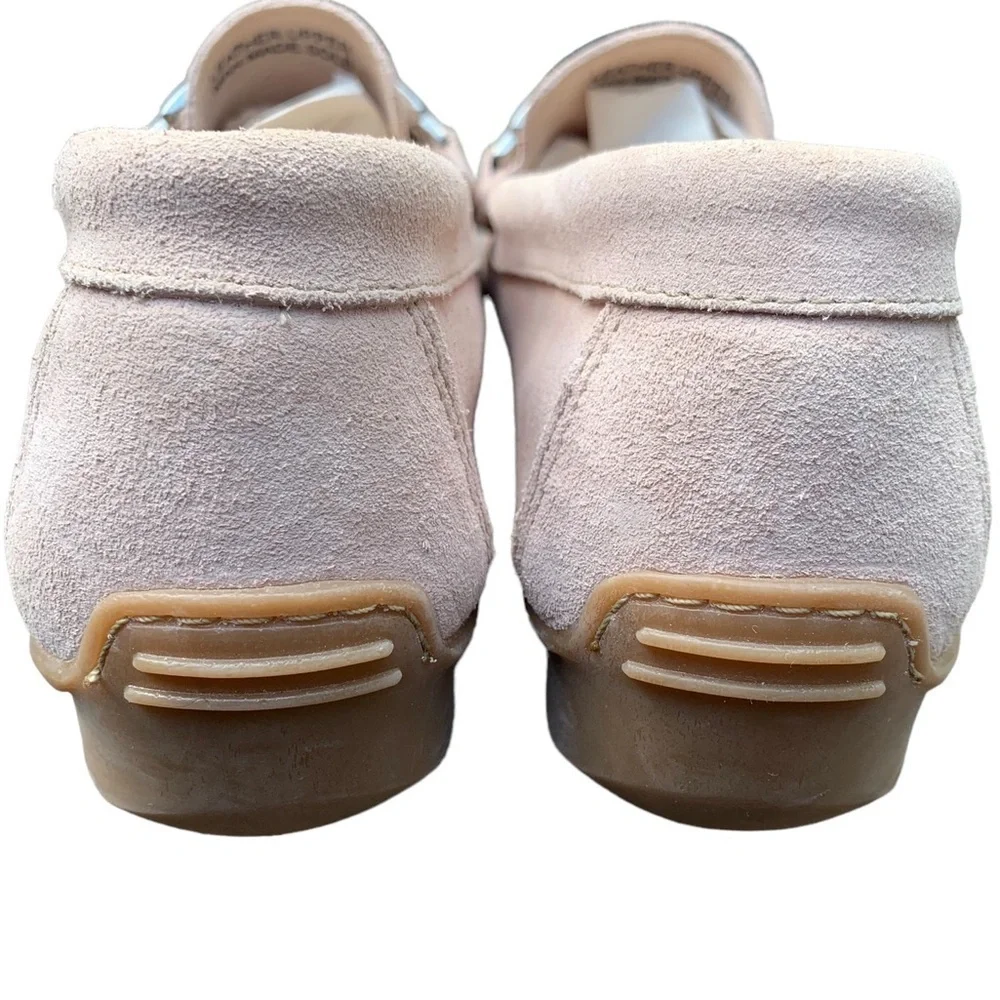PIERRO MASETTI Kiowa Blush Pink Suede Moc Driving Loafers Shoes 39 US 8-8.5